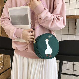 Goose Print Circle Crossbody Bag
