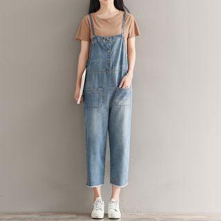 Set: Short-sleeve T-shirt + Denim Dungaree
