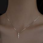 Lightning Rhinestone Pendant Sterling Silver Necklace 1 Pc - Silver - One Size