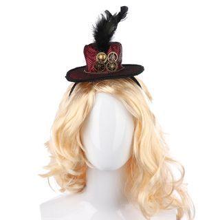 Feather Fascinator Headband Red - One Size