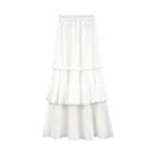 Plain A-line Midi Tiered Skirt