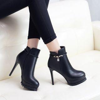 Stiletto-heel Platform Ankle Boots
