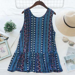 Printed Peplum Tank Top