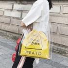 Pvc Tote With Lettering Drawstring Pouch