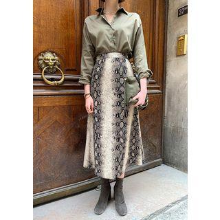 Python A-line Maxi Skirt Brown - One Size