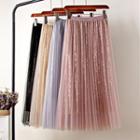Overlay Pleated Skirt