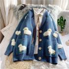 Sheep Embroidered Cardigan
