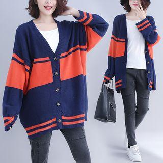 Two-tone Cardigan As Shown In Figure - One Size