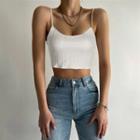 Cable-knit Crop Camisole Top
