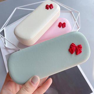3d Bow Faux Leather Eyeglasses Case