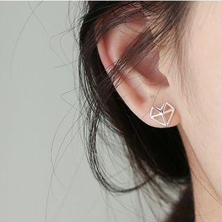 925 Sterling Silver Heart Earring Silver - One Size