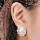 Faux Pearl Stud Earring 1 Pair - Silver Needle - Earring - Faux Pearl - One Size