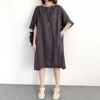 Puffy Elbow-sleeve T-shirt Dress