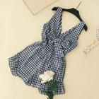 Sleeveless Plaid Playsuit