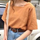 Short-sleeve Square Neck Top