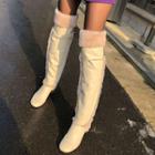 Chunky-heel Faux-shearling Tall Boots