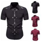 Short-sleeve Rivet Button-up Shirt