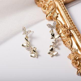 Butterfly Drop Earring Era063-21 - 1 Pair - Champagne - One Size