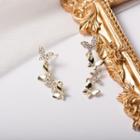 Butterfly Drop Earring Era063-21 - 1 Pair - Champagne - One Size
