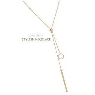 Bar-pendant Adjustable Lariat Necklace
