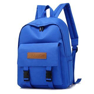 Label Applique Buckled Lightweight Backpack