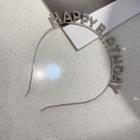 Lettering Rhinestone Alloy Headband Silver - One Size
