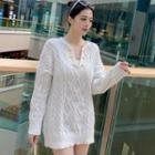 Cable Knit Sweater White - M