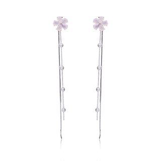 925 Sterling Silver Floral Fringed Earring