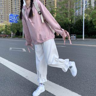 Ribbon Detail Hoodie / Drawstring Pants
