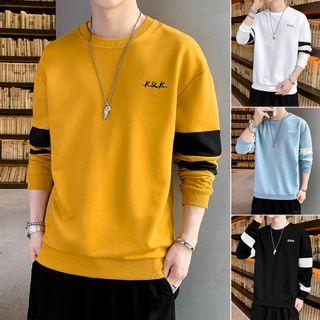 Long Sleeve Striped Lettering Sweatshirt