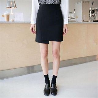 Zip-back Wrap-front Skirt