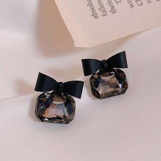 Alloy Bow Faux Crystal Dangle Earring 1 Pair - Earring - Butterfly & Artificial Gemstone - One Size