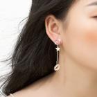 Stainless Steel Star & Lips Dangle Earring 1 Pair - Rose Gold - One Size