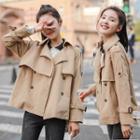 Double Breasted Cropped Trench Coat