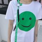 Short-sleeve Printed Strapped T-shirt