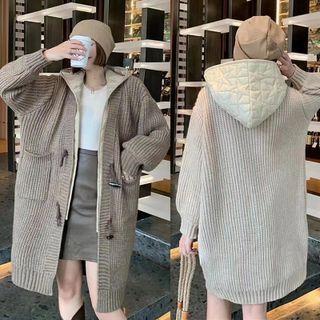 Mock Two-piece Toggle Knit Coat