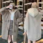 Mock Two-piece Toggle Knit Coat