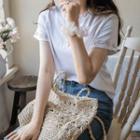 Heart Embroidery Regular-fit T-shirt