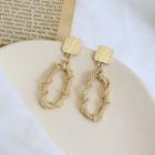 Oval Drop Earring 1 Pair - Gold - One Size