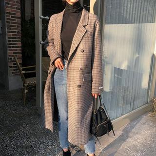 Double-breasted Wool Blend Coat In 2 Designs