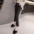Cropped Cut Out Boot-cut Jeans