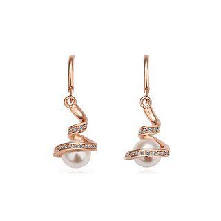 Fashion Earrings With White Austrian Element Crystal And Fashion Pearls
