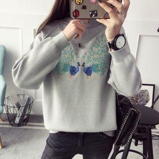 Peacock Embroidered Sweater