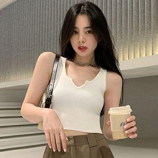 Notched Knit Tank Top