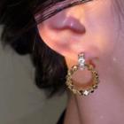 Cube Circle Drop Earring 1 Pair - Gold - One Size