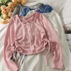 Drawstring-side Strappy Crop T-shirt In 6 Colors