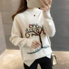 Tree Embroidered Sweater