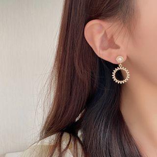 Rhinestone Sun Alloy Dangle Earring 1 Pair - Gold - One Size