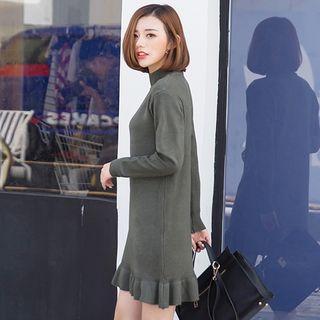 Furry Trim 3/4 Sleeve Woolen Coat