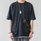 Elbow-sleeve Pocket-accent T-shirt